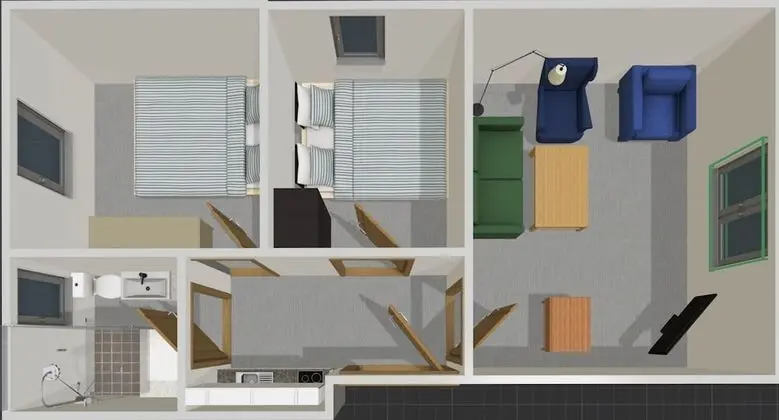 City Apart Daire, 2 Yatak Odası, Sigara İçilmez