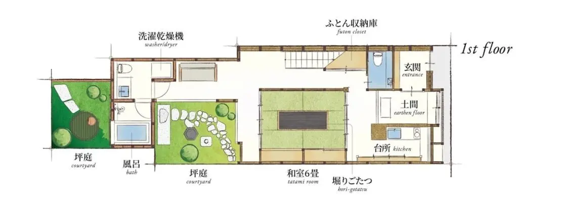 Ev (1Double bed, 2Single beds, 2Futons)