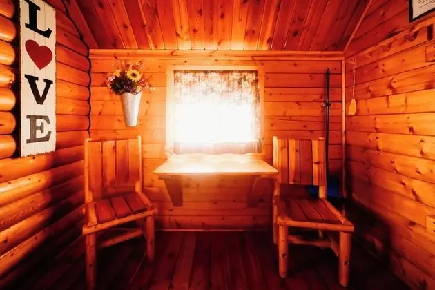 Two-Room Rustic Cabin - Yellow