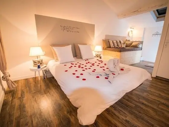 Deluxe Tek Büyük Yataklı Oda, Banyolu/Duşlu, Bahçe Manzaralı (LE GRENIER - 3ème Etage)