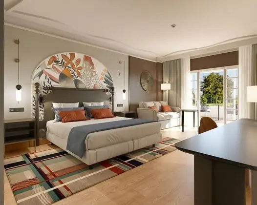 Oda, 1 En Büyük (King) Boy Yatak ve Çekyat, Balkon, Golf Manzaralı