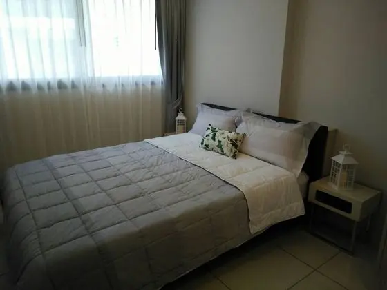 one bedroom with balcony pool view