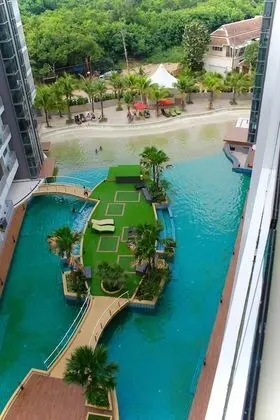 Studio with balcony pool view