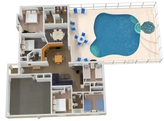 Ev (Large pool with jacuzzi, near the Dis)