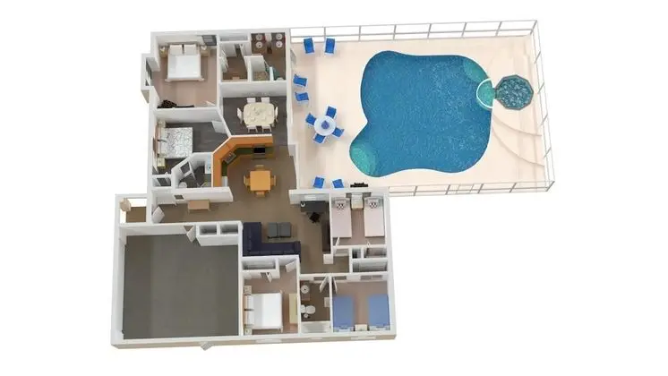 Ev (Large pool with jacuzzi, near the Dis)