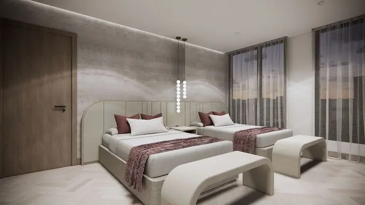 Luxury Tek Büyük Yataklı Oda, 2 Çift Kişilik Yatak