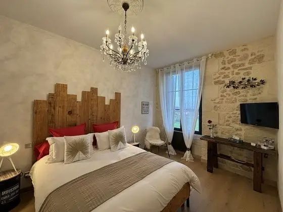Chambre Cosy salle de bain privative séparée, vue vignoble