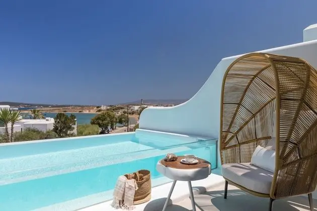 Sea View Junior Suite, Heated Private Infinity Pool with Glass Wall