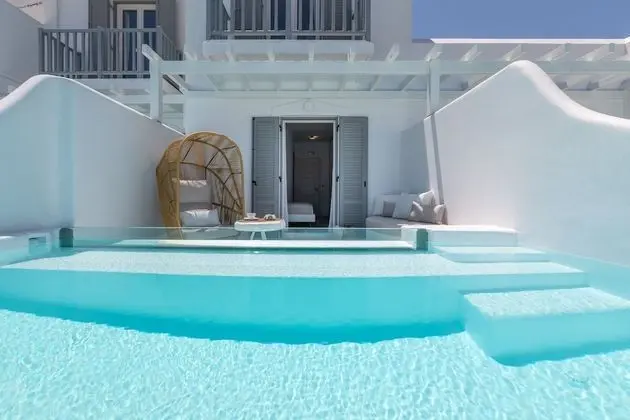 Sea View Junior Suite, Heated Private Infinity Pool with Glass Wall