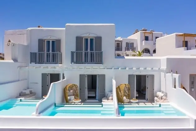 Sea View Junior Suite, Heated Private Infinity Pool with Glass Wall