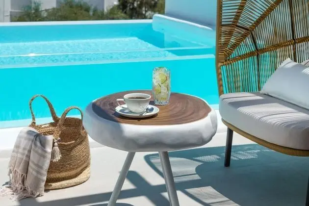 Sea View Junior Suite, Heated Private Infinity Pool with Glass Wall