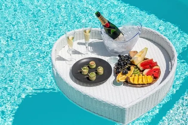 Sea View Junior Suite, Heated Private Infinity Pool with Glass Wall