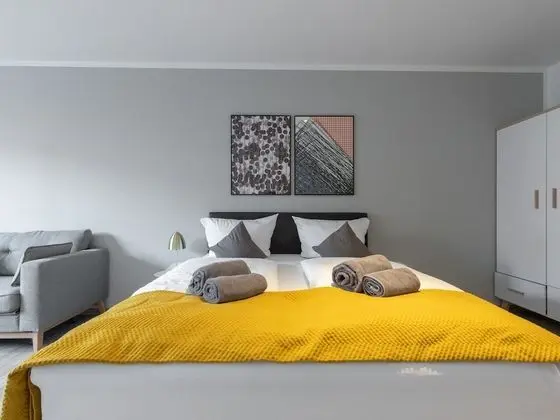 Apart Daire, 1 Büyük (Queen) Boy Yatak ve Çekyat (Essen Kibbelstr | Suite XL + Sofa Bed)
