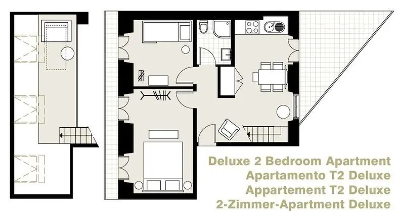Deluxe Apart Daire, 2 Yatak Odası