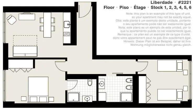 Apart Daire, 2 Yatak Odası (2 Bathrooms)