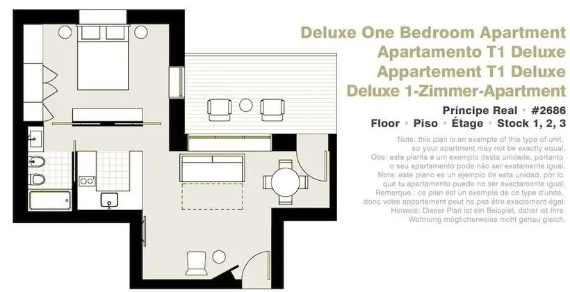 Deluxe Apart Daire, 1 Yatak Odası
