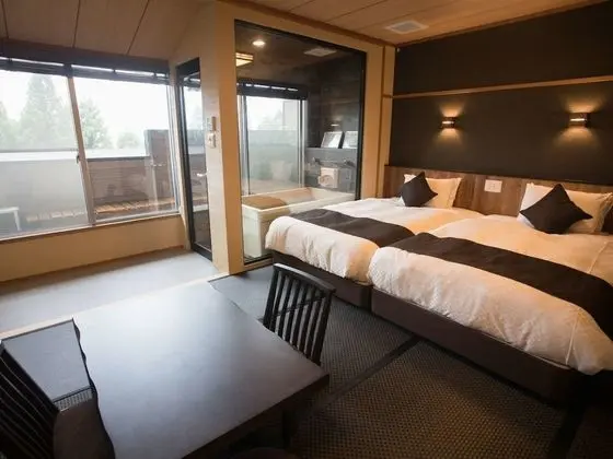 Traditional İki Ayrı Yataklı Oda, Sigara İçilmez, Sıcak Su Havuzu (Modern Japanese Style)