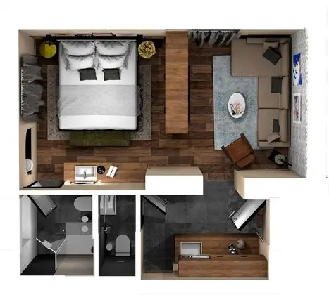 One Bedroom Apartment Open Plan