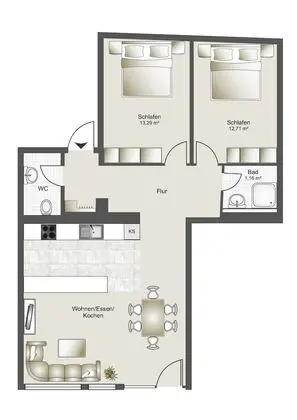 Design Çatı Katı (Loft), 2 Yatak Odası