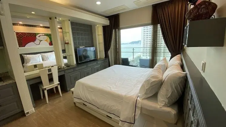 Deluxe Stüdyo, 1 Yatak Odası, Küçük Mutfak, Plaj Manzaralı