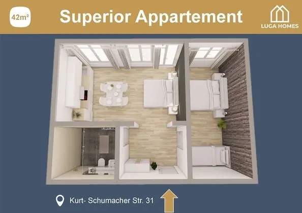 Apart Daire, 1 Yatak Odası, Özel Banyo (*Superior*)