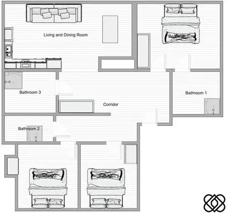 Design Apart Daire, 3 Yatak Odası