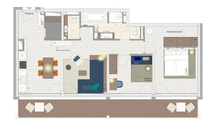 Deluxe Apart Daire, 2 Yatak Odası