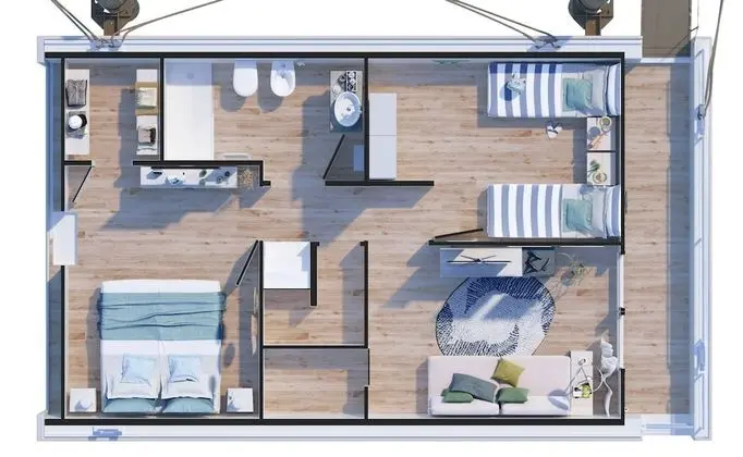 Dubleks, 2 Yatak Odası, Teras (Houseboat)