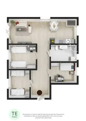 Standard Apart Daire, 3 Yatak Odası