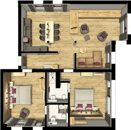 Deluxe Apart Daire, 2 Yatak Odası, Sigara İçilmez, Dağ Manzaralı