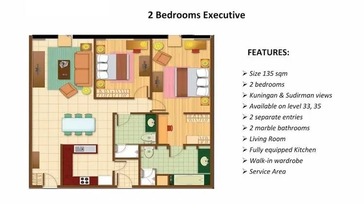 Executive Apart Daire, 2 Yatak Odası, Sigara İçilebilir, Şehir Manzaralı