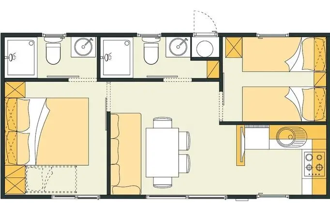 Premium Karavan, 2 Yatak Odası, Teras, Bahçeli