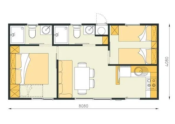 Premium Karavan, 2 Yatak Odası, Teras, Bahçeli