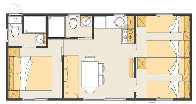 Family Karavan, 3 Yatak Odası, Teras, Bahçeli