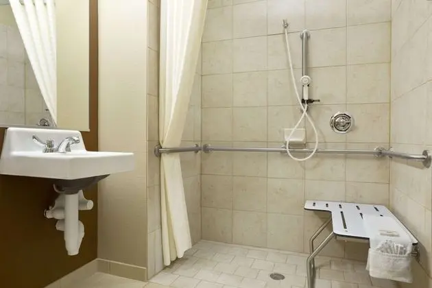 Oda, 2 Büyük (Queen) Boy Yatak, Engellilere Uygun, Sigara İçilmez (Mobility/Hearing, Roll-In Shower)
