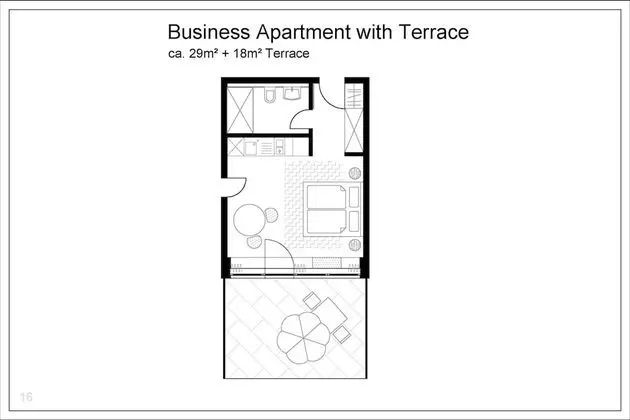 Business Apart Daire, Teras (2 Adults)