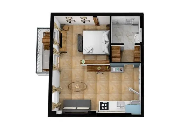 Stüdyo, 1 En Büyük (King) Boy Yatak ve Çekyat