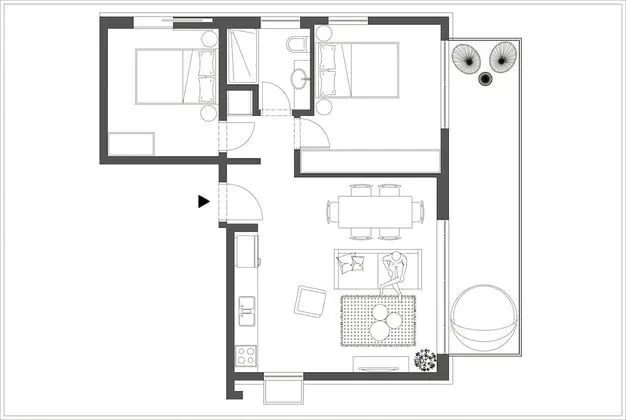 Two Bedroom Apartment with Balcony