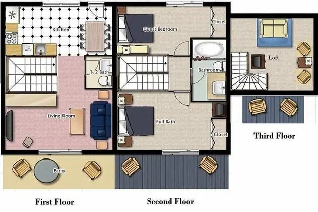 Sıra Ev, 2 Yatak Odası, Resort Manzaralı