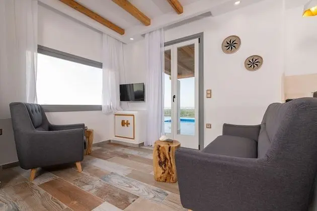 Deluxe Ev, 2 Yatak Odası, Kişiye Özel Havuzlu, Deniz Manzaralı (Turquoise Villa)