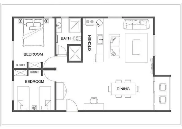 Standard Apart Daire, 2 Yatak Odası, Mutfak, Okyanus Manzaralı (Oceanview)