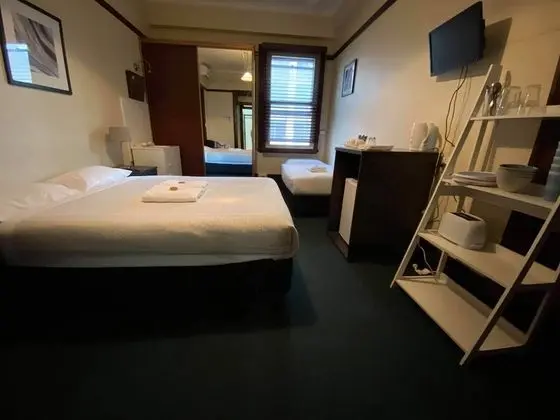 Twin Share (1 Queen and 1 Single Bed) with Shared Bathroom