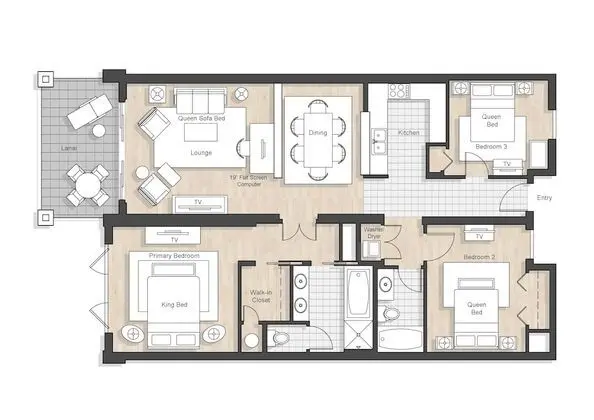 Premium Villa, Birden Çok Yatak, Plaj Manzaralı (Villa 103)