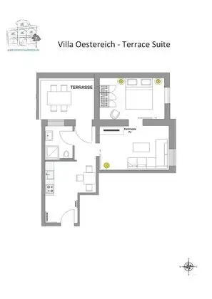 Süit, Teras (final cleaning fee 94 EUR incl)