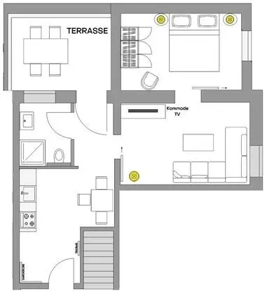 Süit, Teras (final cleaning fee 94 EUR incl)