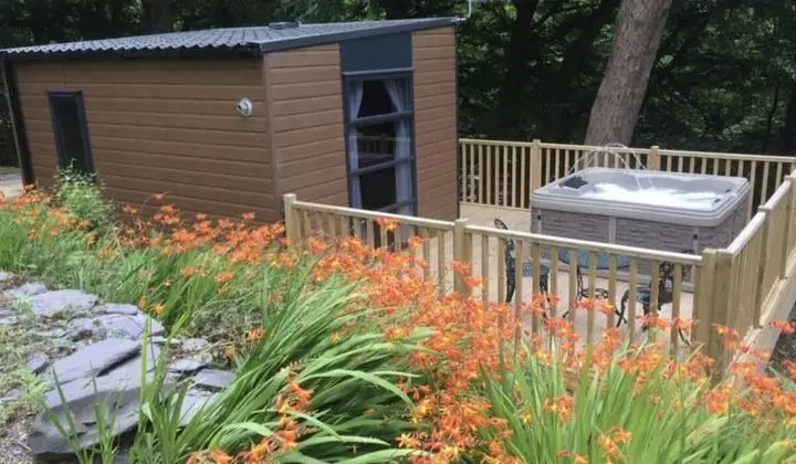 Camping pods with hot tubs