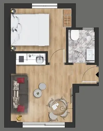 Apart Daire, 1 Yatak Odası (1.3)