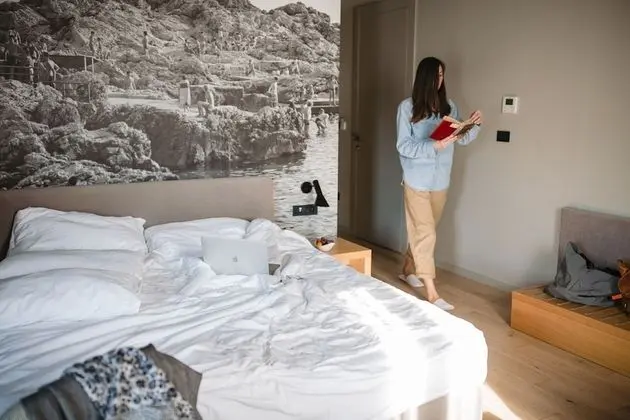 Premium Tek Büyük Yataklı Oda, Balkon, Bahçe Manzaralı