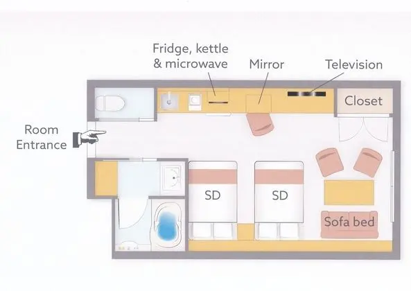 Signature Tek Büyük Yataklı Oda, Sigara İçilmez (with Sofa)