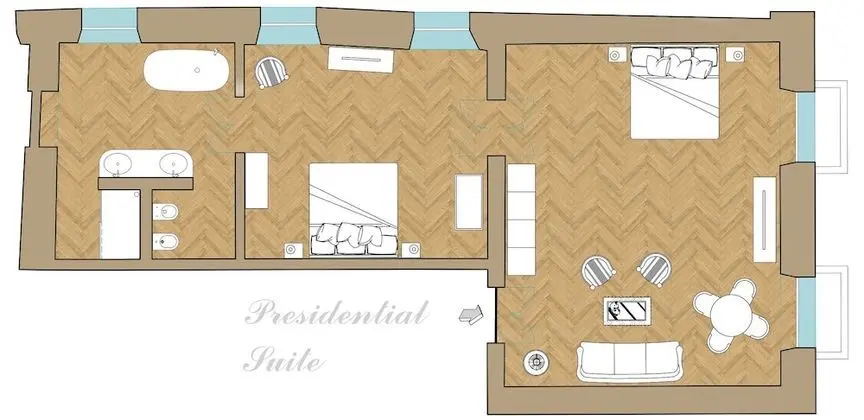 Presidential Süit, 2 Yatak Odası, Balkon, Şehir Manzaralı